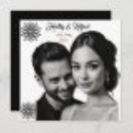 のレトロ結婚スタイルモノクロ写真 招待状