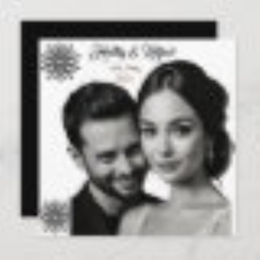 のレトロ結婚スタイルモノクロ写真 招待状