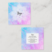 *~*のレースの白い曼荼羅のマゼンタの紫色のヨガ スクエア名刺 (正面/裏面)