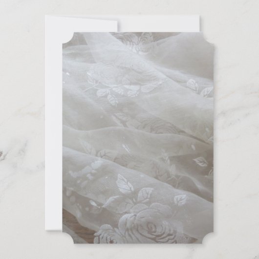 のレース結婚ドレスイメージありがとうカップルのカード 招待状 (裏面)