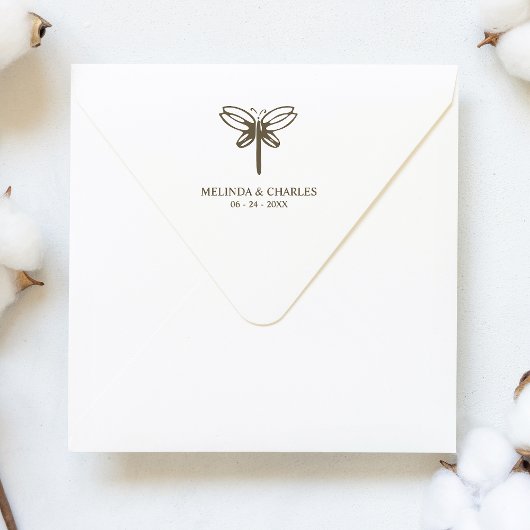 のロゴまたは結婚イベントのトンボ ラバースタンプ