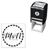 のロゴ結婚ダブルシンプルトリムハート手書き セルフインキングスタンプ (インサイチュ)