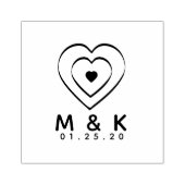 のロゴ結婚トリプルリボンハート自己インク ラバースタンプ (インプリント)