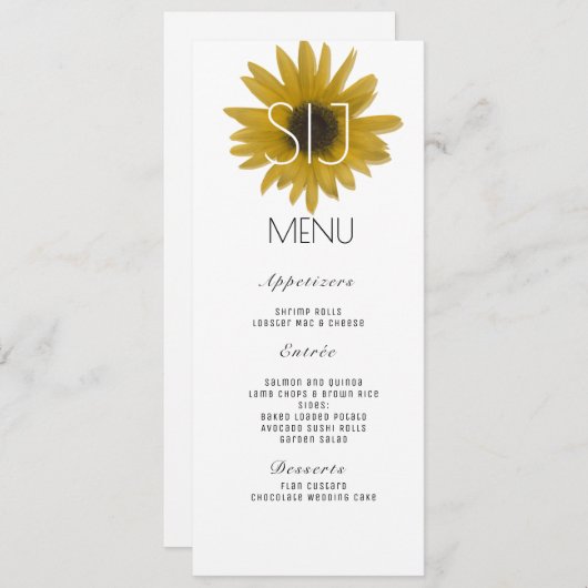 のロゴ結婚リアルひまわりディナーメニュー シーズンカード (正面/裏面)