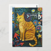 のロックスター猫プロダクト岩が多い ポストカード (正面/裏面)