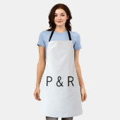 のロマンチック結婚なパートナー追加カップルイニシャルレター エプロン (着用した状態)