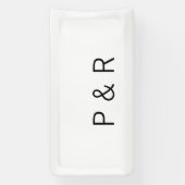 のロマンチック結婚なパートナー追加カップルイニシャルレター 横断幕 (縦)