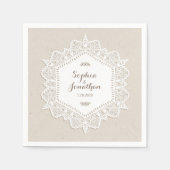 のロマン素朴結婚ムなヴィンテージレース スタンダードカクテルナプキン (正面)