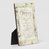 のロマン結婚チック記念表ヴィンテージフローラ フォトプラーク (側面)