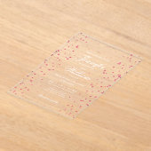 のロマ結婚ンエレガントト文字赤面ピンクの斑点 アクリル招待状 (レイダウン)