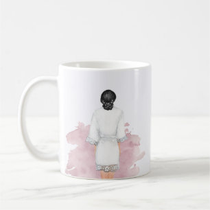 のローブ結婚赤面ピンク未来ミセス・モノグラム コーヒーマグカップ