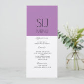 のロ結婚ゴシンプルカラーBlock Violet Dinner Menu シーズンカード (スタンド正面)