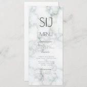 のロ結婚ゴシンプルマーブルコンクリートディナーメニュー シーズンカード (正面/裏面)