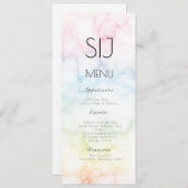 のロ結婚ゴシンプルマーブルコンクリートディナーメニュー シーズンカード (正面/裏面)