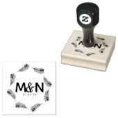 のロ結婚ゴトロピカルパーム葉の円形 ラバースタンプ (押印)