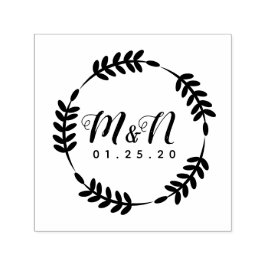 のロ結婚ゴ分岐オーナメント円形の手書き セルフインキングスタンプ