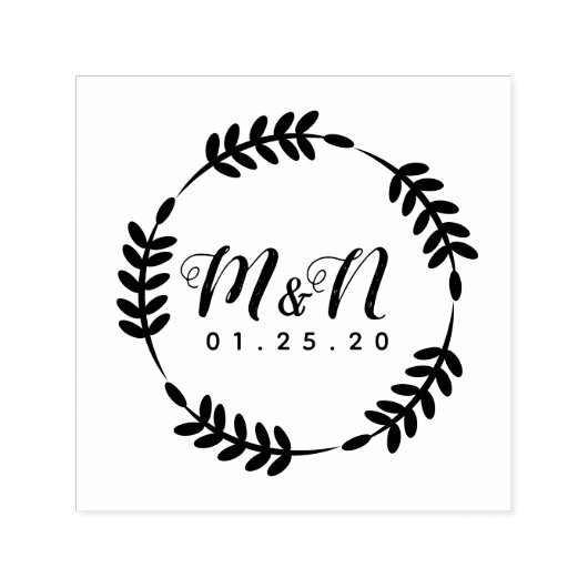 のロ結婚ゴ分岐オーナメント円形の手書き セルフインキングスタンプ (デザイン)