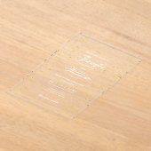 のロ結婚マエレガントス語の金ゴールド斑点 アクリル招待状 (レイダウン)