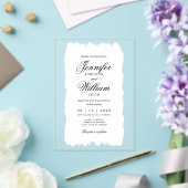 のロ結婚マエレガントニク語の脚本白絵を描 アクリル招待状 (インサイチュ (ウェディング))