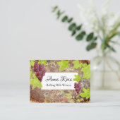 *~*のワイナリーのワイン貯蔵室のブドウ酒用ブドウの集りのブドウ園 名刺 (スタンド正面)