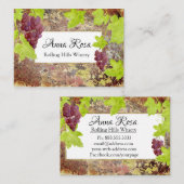 *~*のワイナリーのワイン貯蔵室のブドウ酒用ブドウの集りのブドウ園 名刺 (正面/裏面)