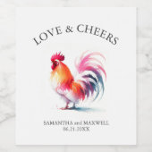 のワイ結婚ンラベル水色の鶏 ワインラベル (シングルラベル)