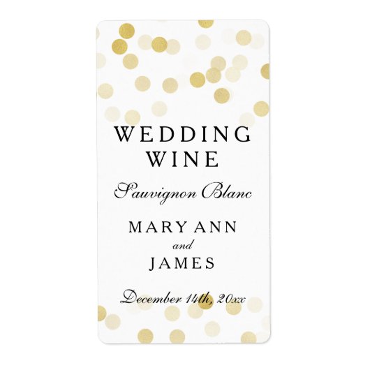 のワイ結婚ンラベル金フェイク箔グリッターライト ラベル (正面)