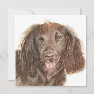 のワーキング絵画コッカースパニエル犬ドッググリーティングカード