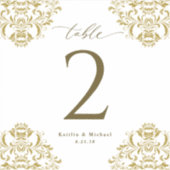 のワ結婚インボトルテーブル番号ヴィンテージ金ゴールド シール (正面)