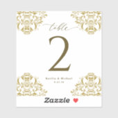 のワ結婚インボトルテーブル番号ヴィンテージ金ゴールド シール (シート)