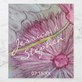 のワ結婚インボトルラベルターコイとラベンダー ワインラベル (シングルラベル)