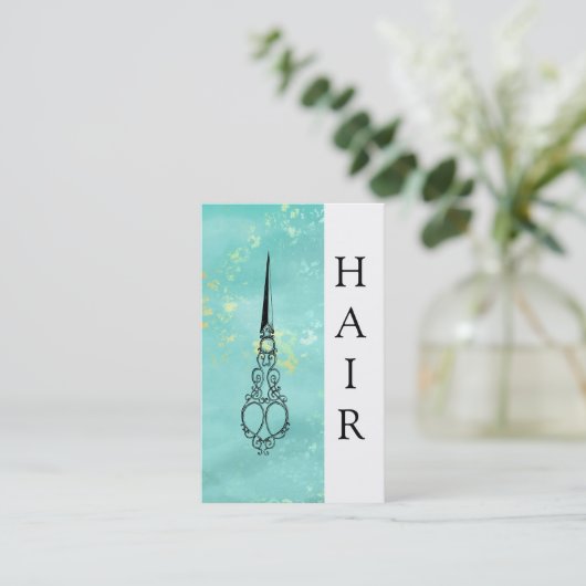 *~*のヴィンテージのグラデーションなビクトリア時代の人は毛SYLISTを切ります 名刺 (スタンド正面)