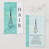 *~*のヴィンテージのグラデーションなビクトリア時代の人は毛SYLISTを切ります 名刺 (正面/裏面)