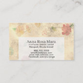 *~*のヴィンテージのグランジでビクトリアンでモダンな花柄 名刺 (裏面)