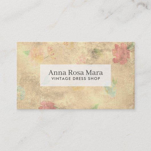 *~*のヴィンテージのグランジでビクトリアンでモダンな花柄 名刺 (正面)