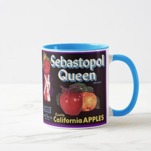 ~のヴィンテージのセバストーポリの女王の木枠のラベルを襲って下さいAPPLE! マグカップ (右)