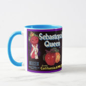 ~のヴィンテージのセバストーポリの女王の木枠のラベルを襲って下さいAPPLE! マグカップ (左)