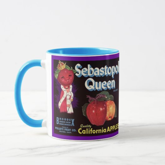 ~のヴィンテージのセバストーポリの女王の木枠のラベルを襲って下さいAPPLE! マグカップ (左)
