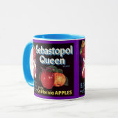 ~のヴィンテージのセバストーポリの女王の木枠のラベルを襲って下さいAPPLE! マグカップ (正面左)