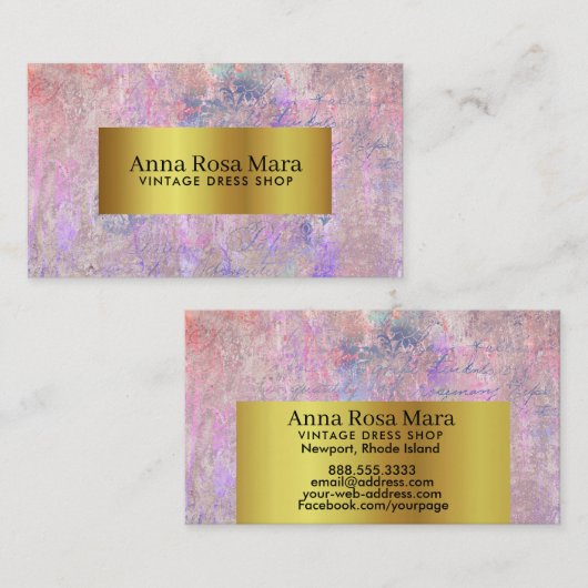 *~*のヴィンテージのビクトリアンな花のモダンなグランジ 名刺 (正面/裏面)