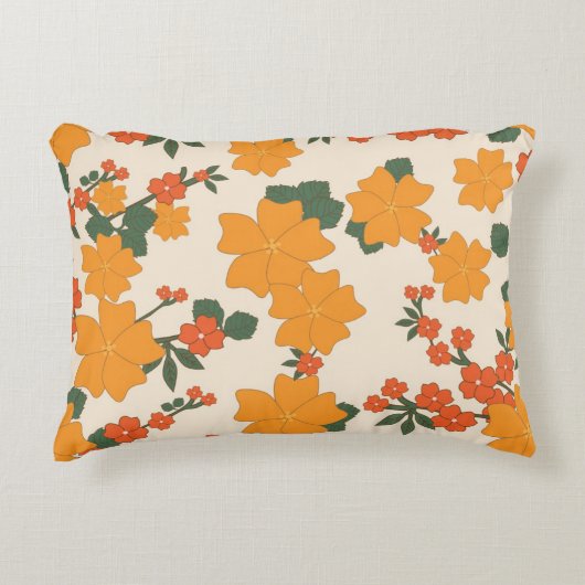 🌸のヴィンテージの花の綿のアクセントの枕16" x12 " アクセントクッション (正面)