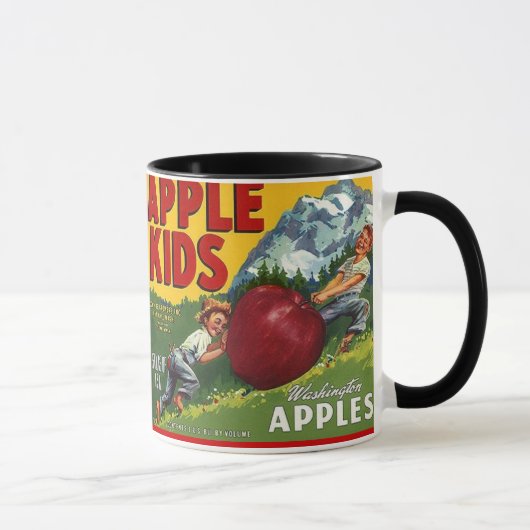 ~のヴィンテージのAPPLEの子供のブランドのAPPLEの木枠のラベルを襲って下さい! マグカップ (右)