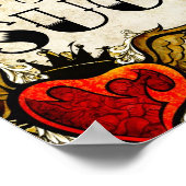 のヴィンテージ結婚ハートタトゥーデザートテーブルポスター ポスター (角)