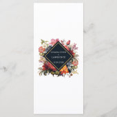 のヴィンテージ結婚フローラスタイルとレトロのメニュー メニュー (裏面)