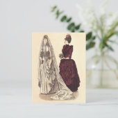 のヴィンテージ結婚ブライダルパーティ花嫁と花嫁 ポストカード (スタンド正面)