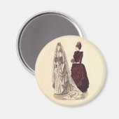 のヴィンテージ結婚ブライダルパーティ花嫁と花嫁 マグネット (正面/裏面)