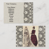 のヴィンテージ結婚ブライダルパーティ花嫁と花嫁 名刺 (正面/裏面)