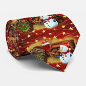 のヴィンテージ霜の降りたレッドトラクタークリスマス ネクタイ (ロール)
