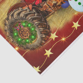 のヴィンテージ霜の降りたレッドトラクタークリスマス 薄葉紙 (詳細)