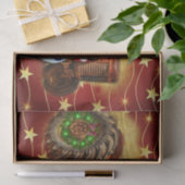 のヴィンテージ霜の降りたレッドトラクタークリスマス 薄葉紙 (ギフト)